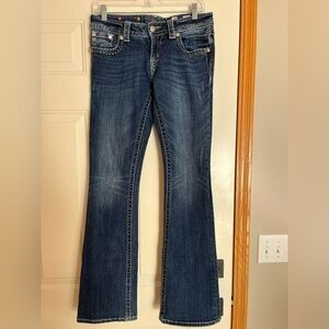 Miss Me signature boot cut denim jean. Size 28 x 34.